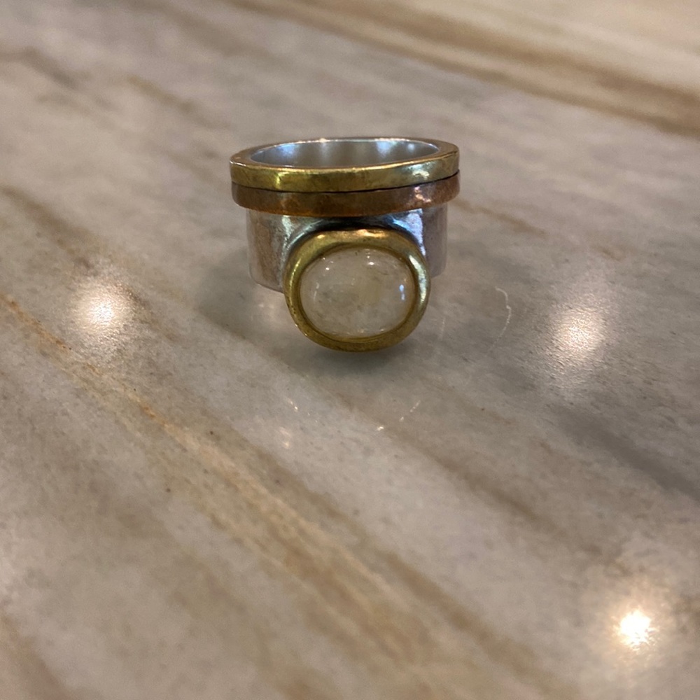 Silpada mixed metal citrine ring size 7.